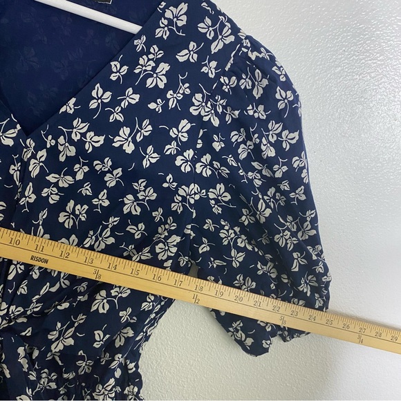 Lauren Ralph Lauren Floral Dress Womens Size 8 Puff Sleeves Blue Mini Bow Polo - Picture 12 of 13
